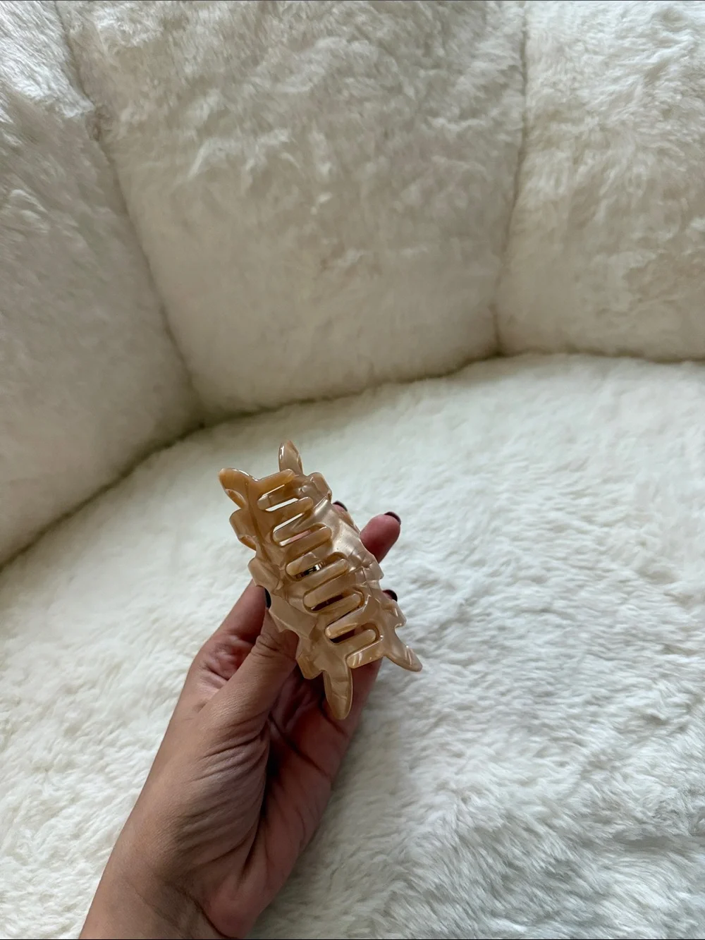 Jellyfish Marble Claw Clip - Latte tan beige marble neutral